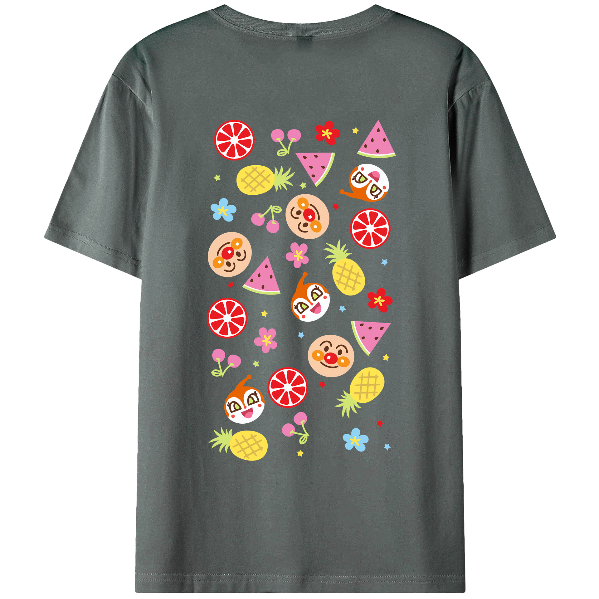 （画像用） アンパンマン Anpanman 綿100％ メンズ半袖Tシャツ（バックプリント） 通気性